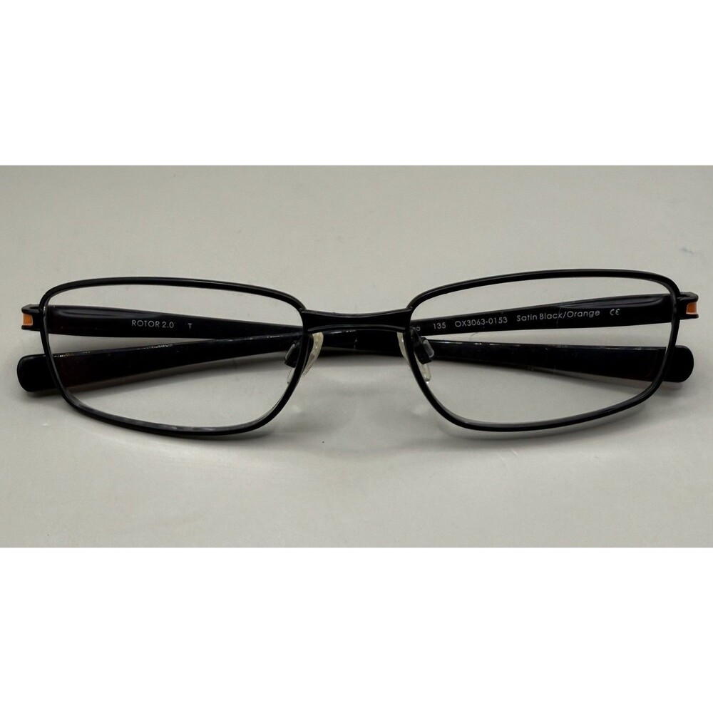 Oakley Rotor 2.0 OX3063-0155 Satin Black Orange Eyeglass Frames 55-18-135 w/case